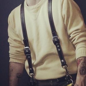Moosehide Leather Suspenders